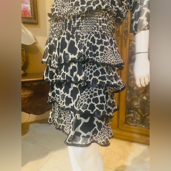 Vintage Pat Richards By Michael Maielle Black/White Sequins Dress - Picture 6 of 10